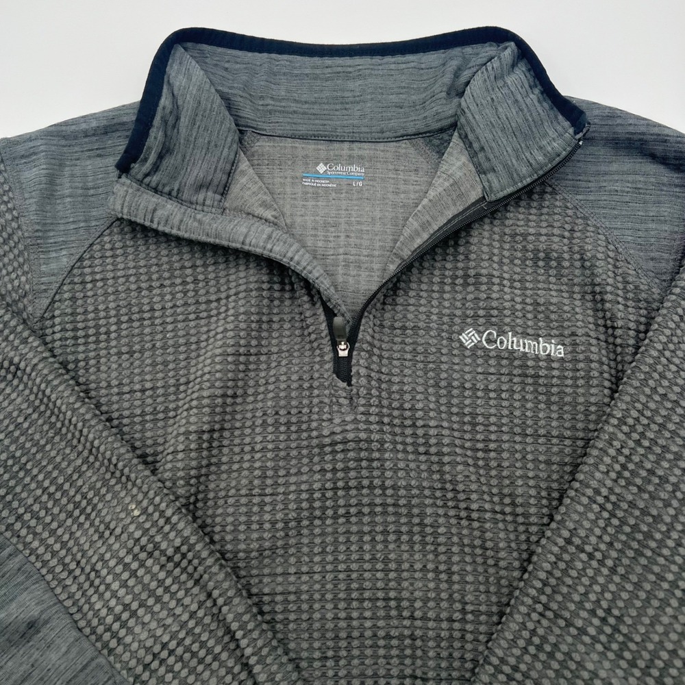Columbia 1/4 Zip Pullover Gray Athletic‎ Training Long Sleeve Menswear Large